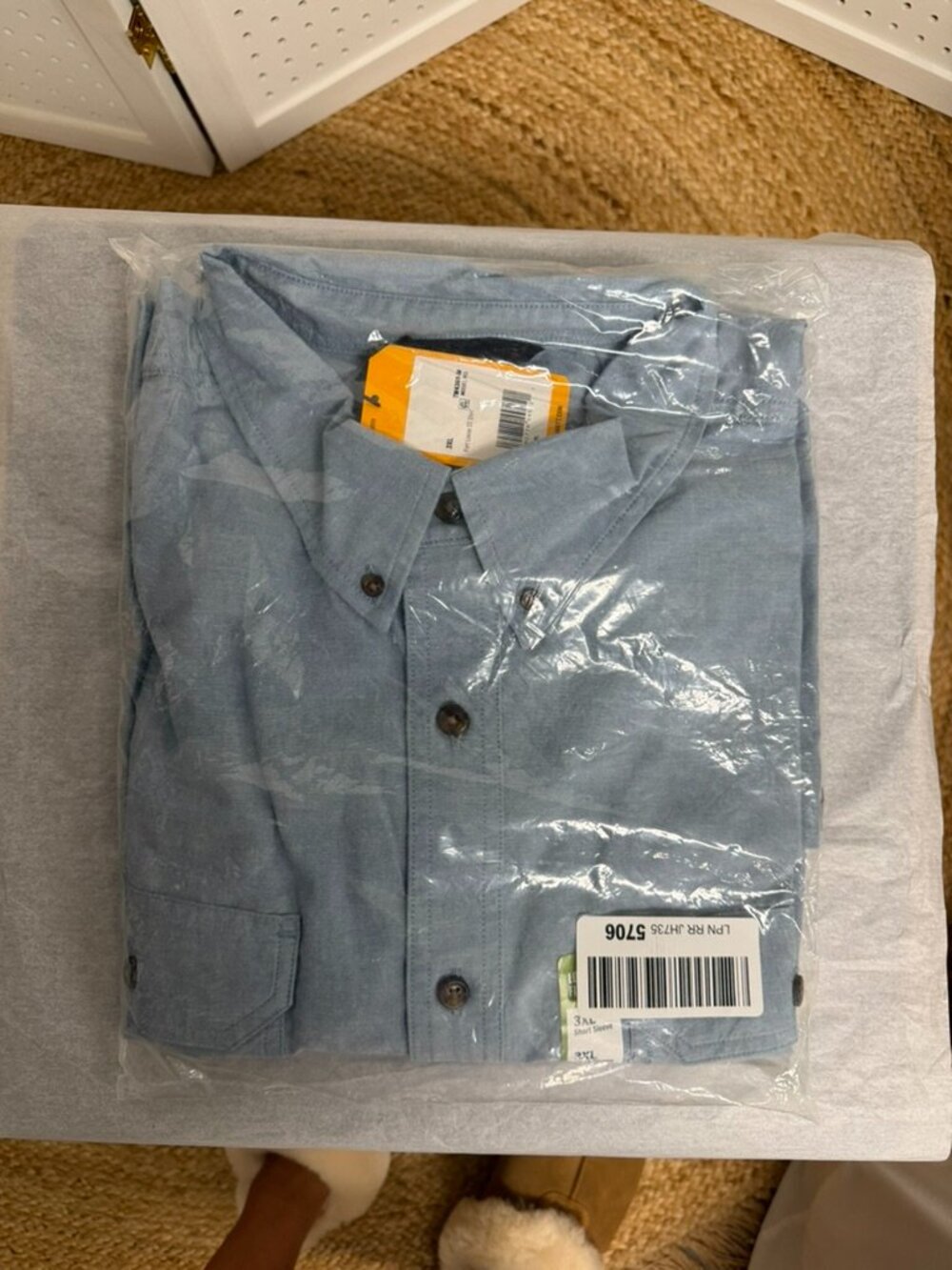 Carhartt Men's Chambray Button-Down Work Shirt 3XL Light Blue NWT Cotton Utility - Picture 2 of 7